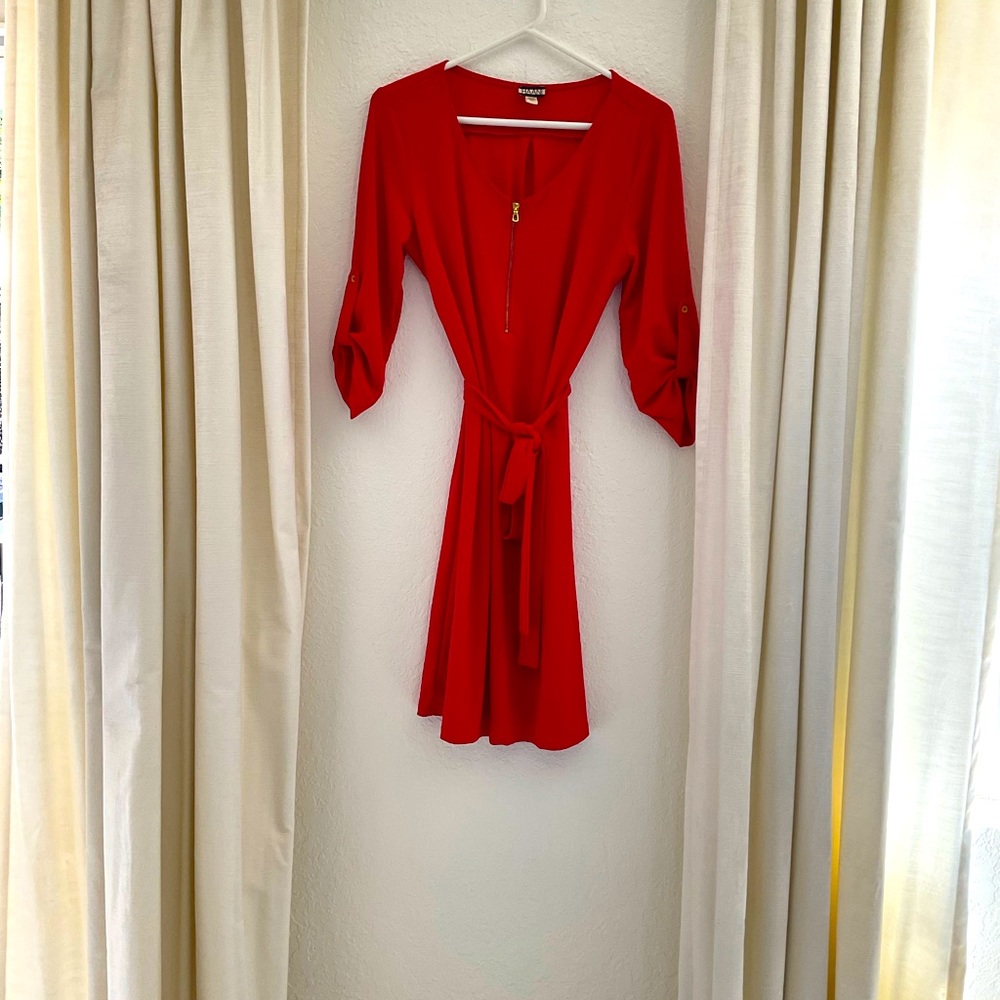 HAANI RED SHIRT DRESS